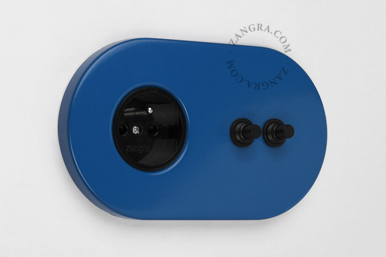 blue outlet and integrated push double switch