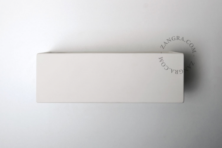 rectangular wall light in white ceramic