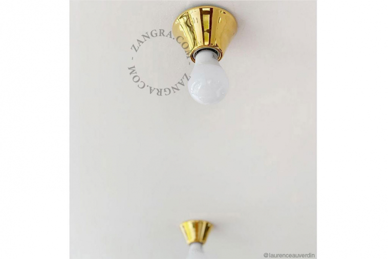 gold-plated porcelain wall or ceiling light