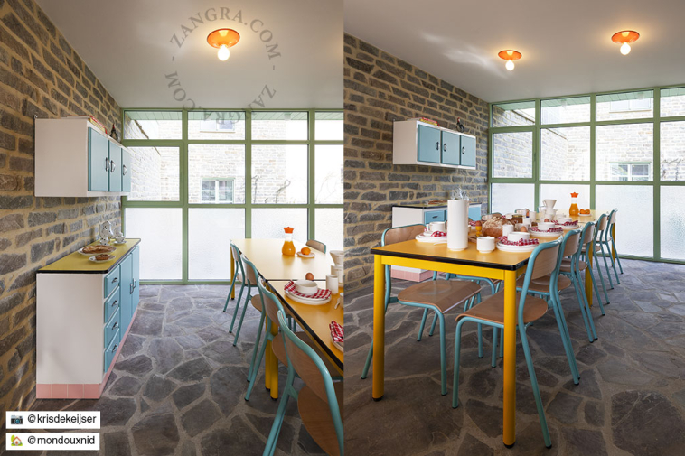 Candeeiro redondo laranja.