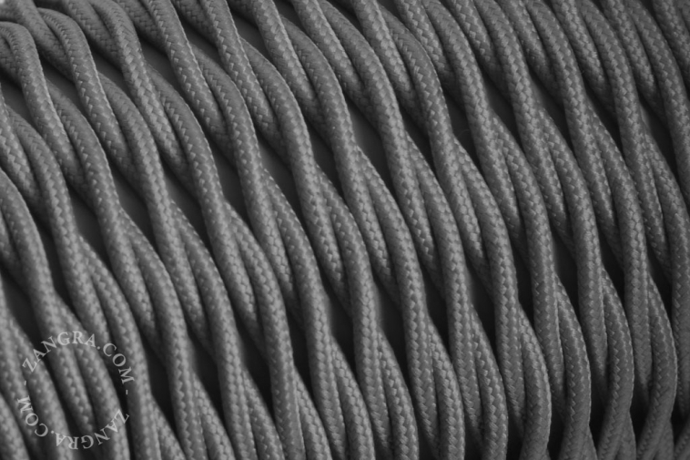 Grey fabric twisted cable.