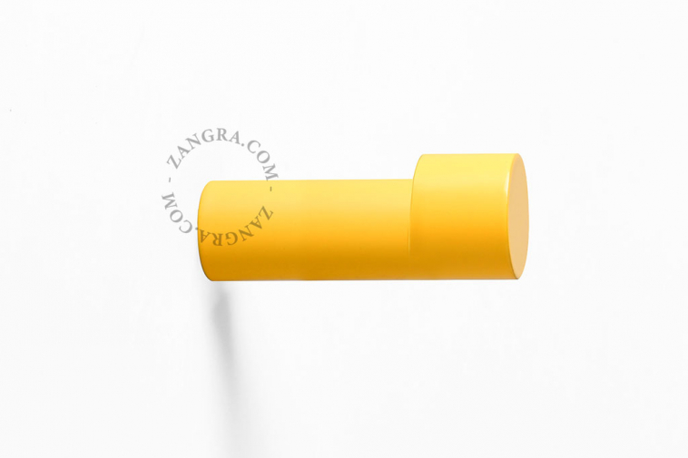 crochet laiton bouton porte laqué peint jaune