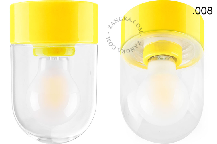 Yellow porcelain lamp.