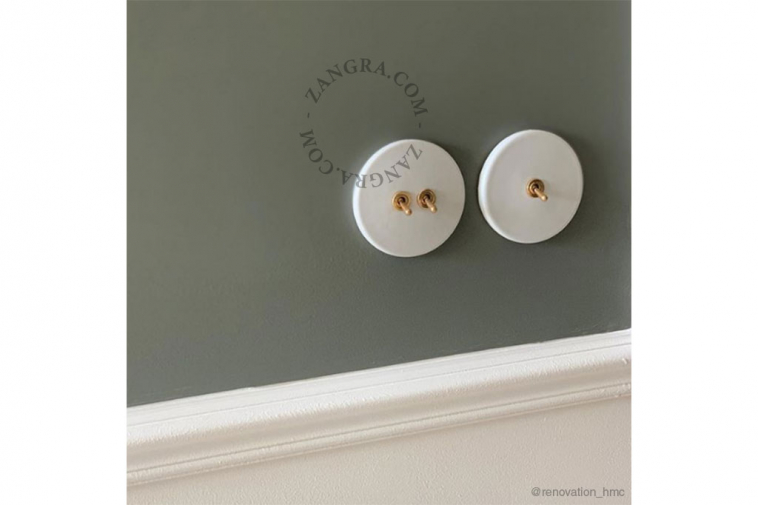 matte white porcelain switch - double two-way or simple brass toggle switch