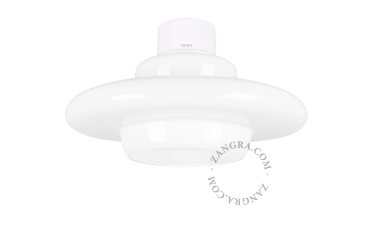 Witte art deco lamp voor plafond of wand.