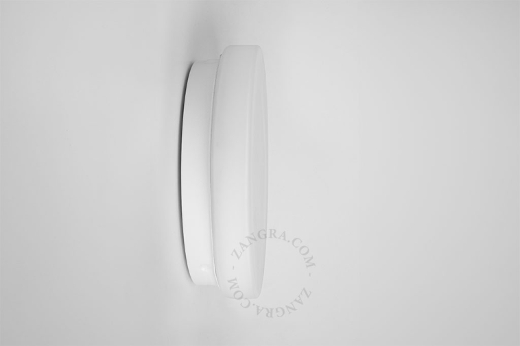 Glass circular wall light.