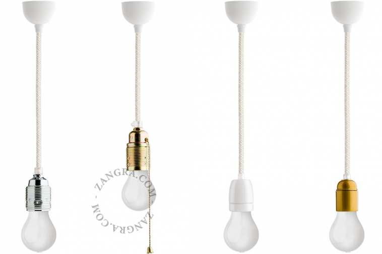 White linen fabric cable.