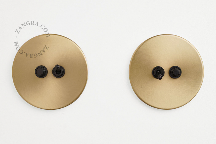 brass switch - double black pushbuttons