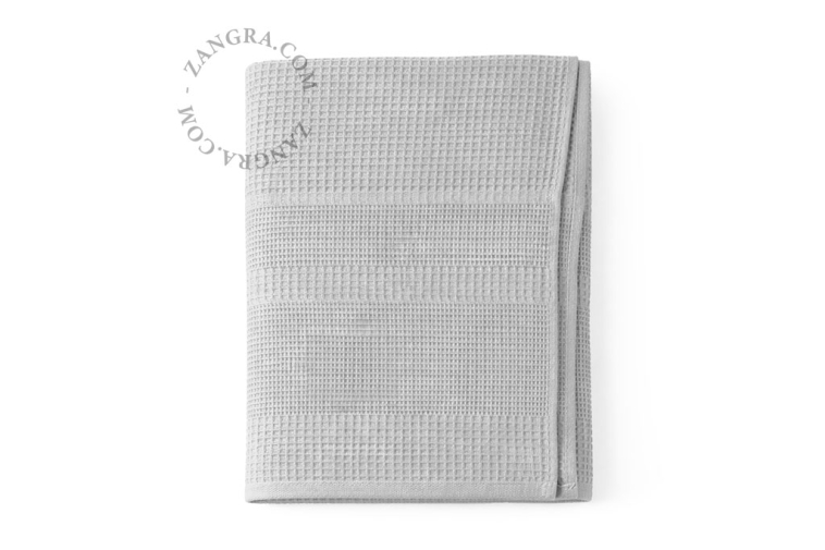 Våffelväv badhandduk – ljusgrå.