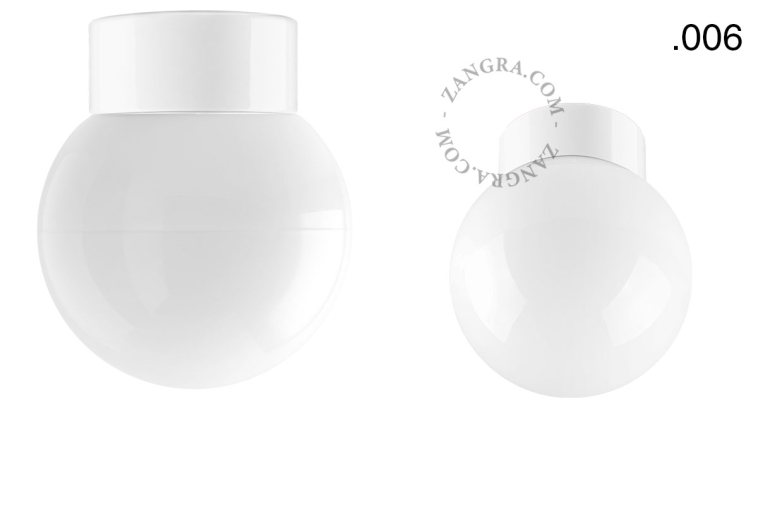 White porcelain lamp with glass lampshade.