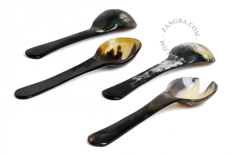 natural horn salad servers