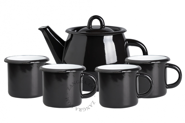 tableware-enamel-black-mug-teapot