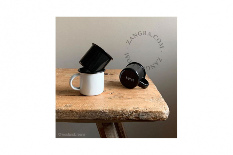 black enamelled espresso cup