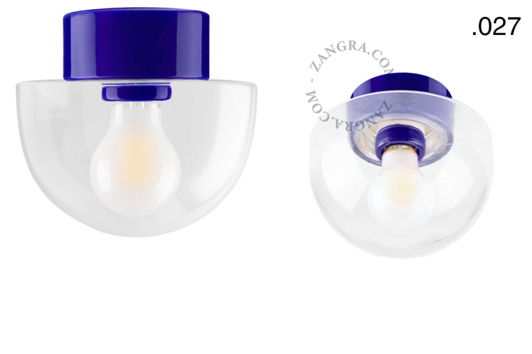 Blauwe, porseleinen lamp.