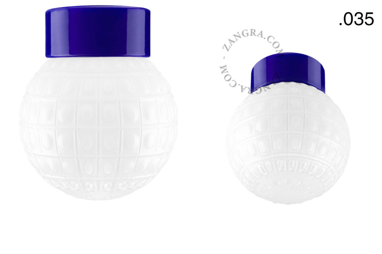 Blauwe, porseleinen lamp.