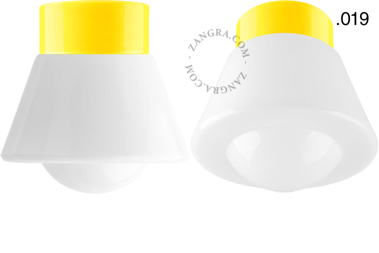 Yellow porcelain lamp.