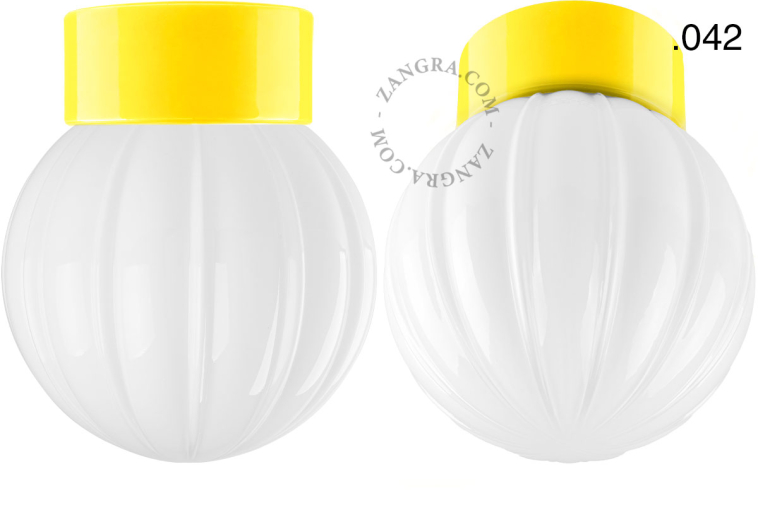 Yellow porcelain lamp.