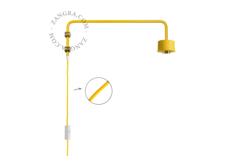 yellow replacement base for a swing arm wall light