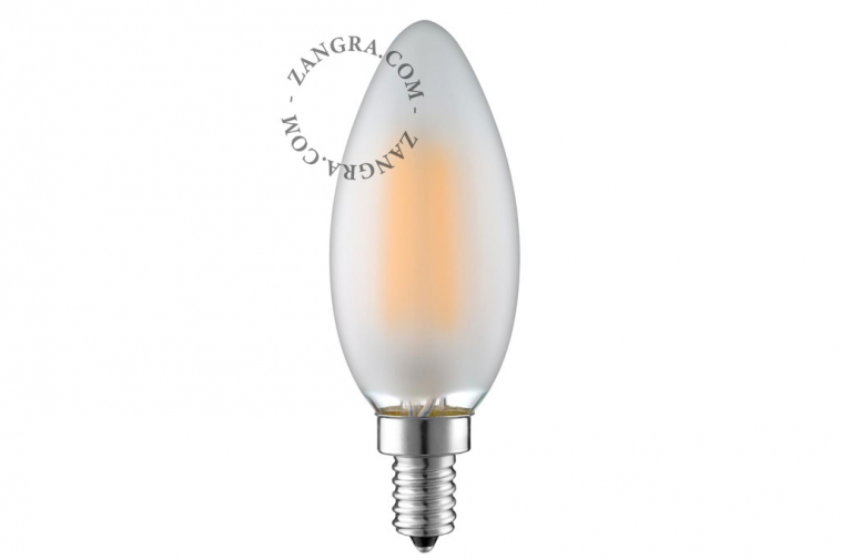 E14 filament LED light bulb with frosted glass