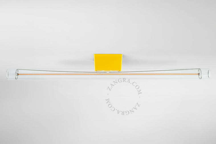 Yellow S14d light with stick light bulb.