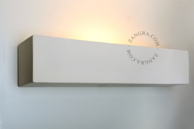 rectangular wall light in white ceramic