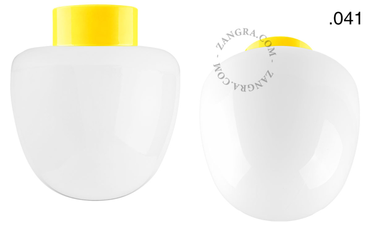 Yellow porcelain lamp.