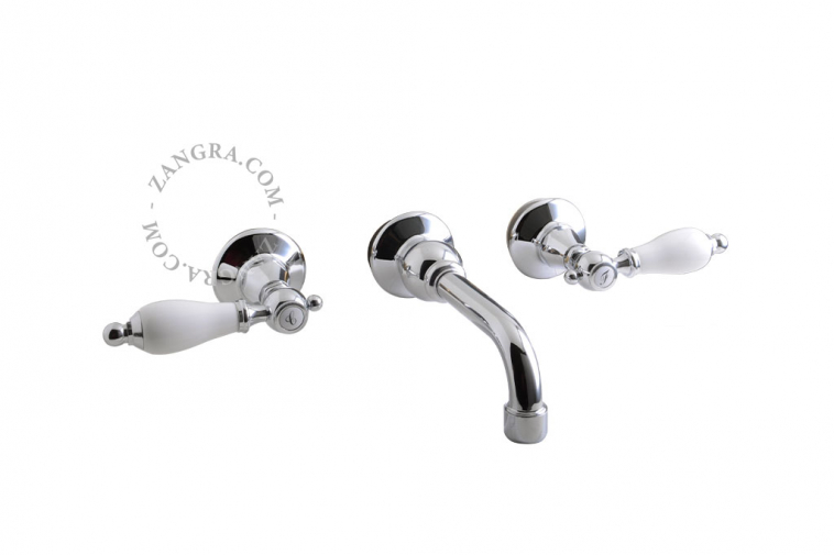 tap for washbasin with 3 holes - gold or silver