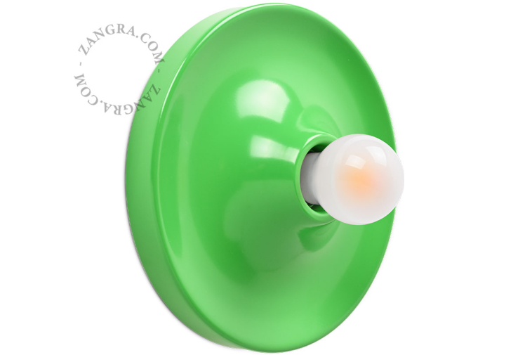 Rund grøn lampe.