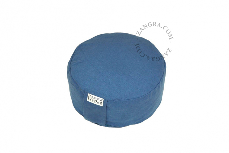 blue zafu meditation cushion