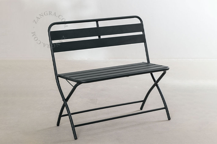 Metal outdoor folding bench.