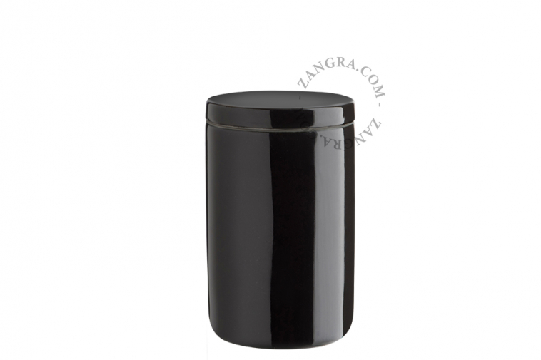 black porcelain toothbrush holder, box and cup set