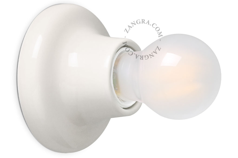 Ivory porcelain light fixture.