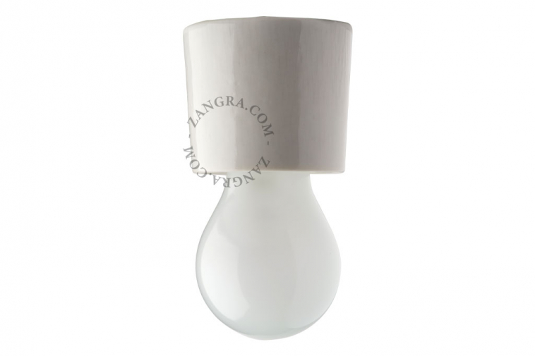 White porcelain light fixture.