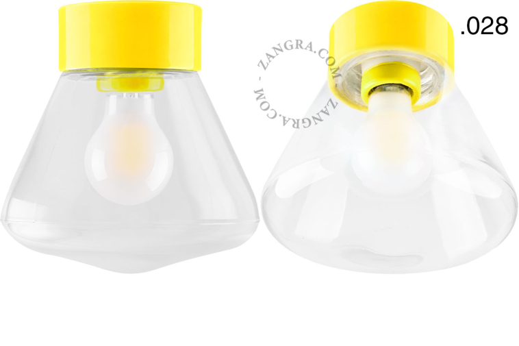 Yellow porcelain lamp.