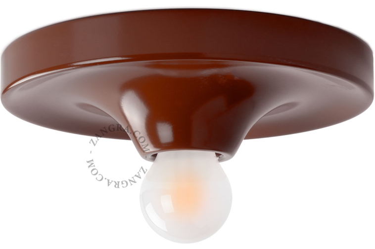 Rund brun lampe.