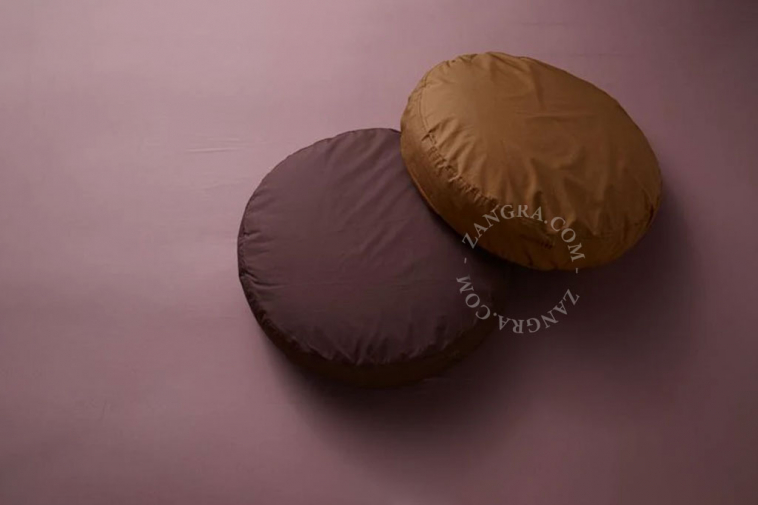 round pillowcases of different colours