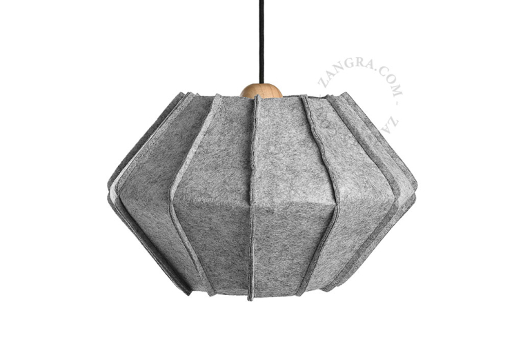 Acoustic pendant light in felt.