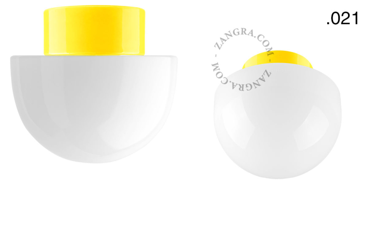 Yellow porcelain lamp.