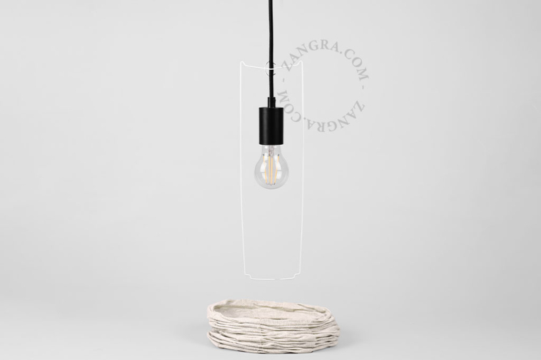 Linen and cotton lampshade for pendant light.