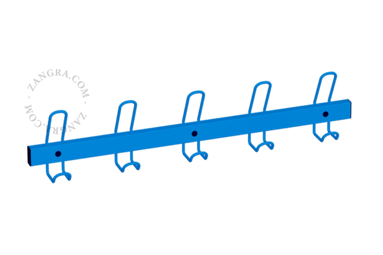 Blue coat rack.