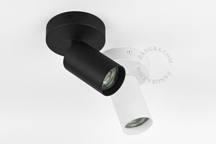 Surface-mounted spotlights for walls or ceilings.