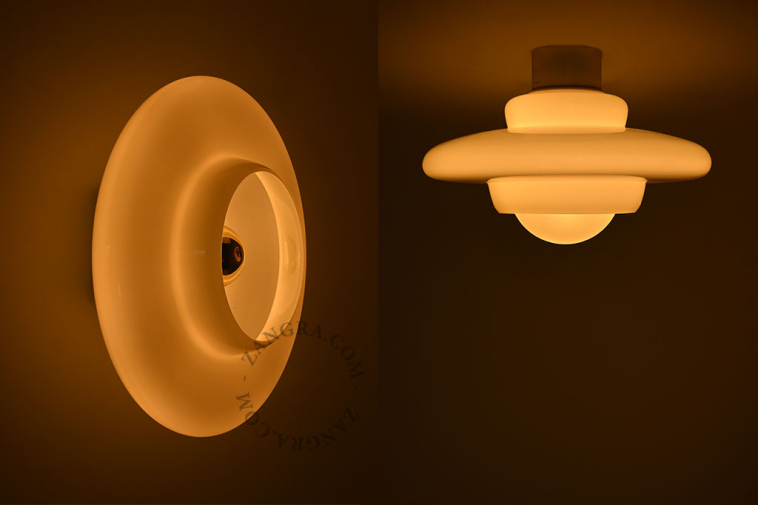 brown ceiling light with Art Deco lampshade Dores