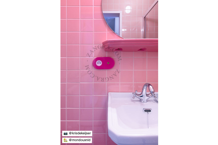 presa ad incasso rosa e interruttore a due vie o semplice - levetta in ottone grezzo