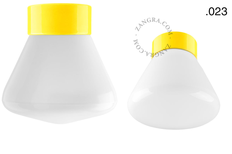 Yellow porcelain lamp.