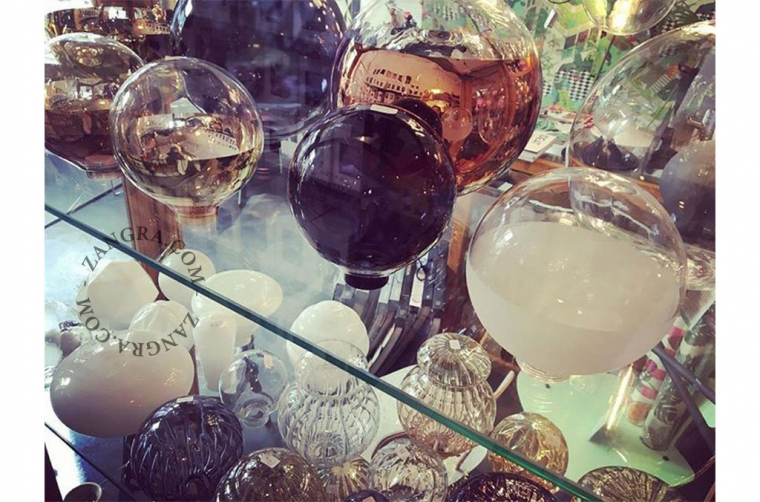 Glass globe with copper bottom