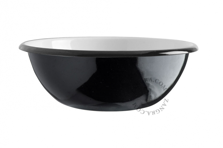 Black enamel bowl.