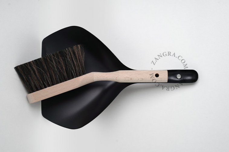dustpan brush steel beechwood horse hair