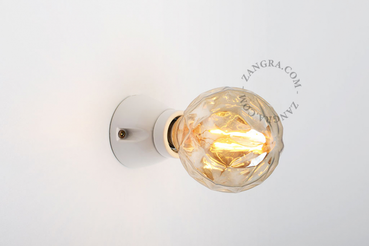 Smoked glass concave light bulb