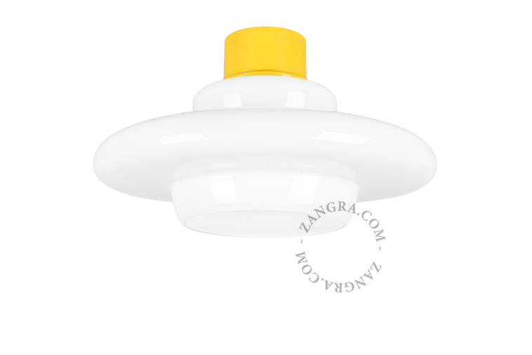 yellow ceiling light with Art Deco lampshade Dores