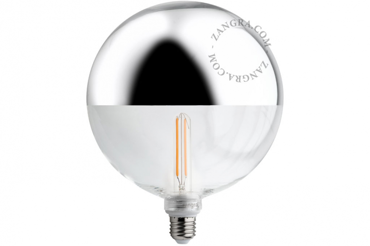 Light bulb with silver crown